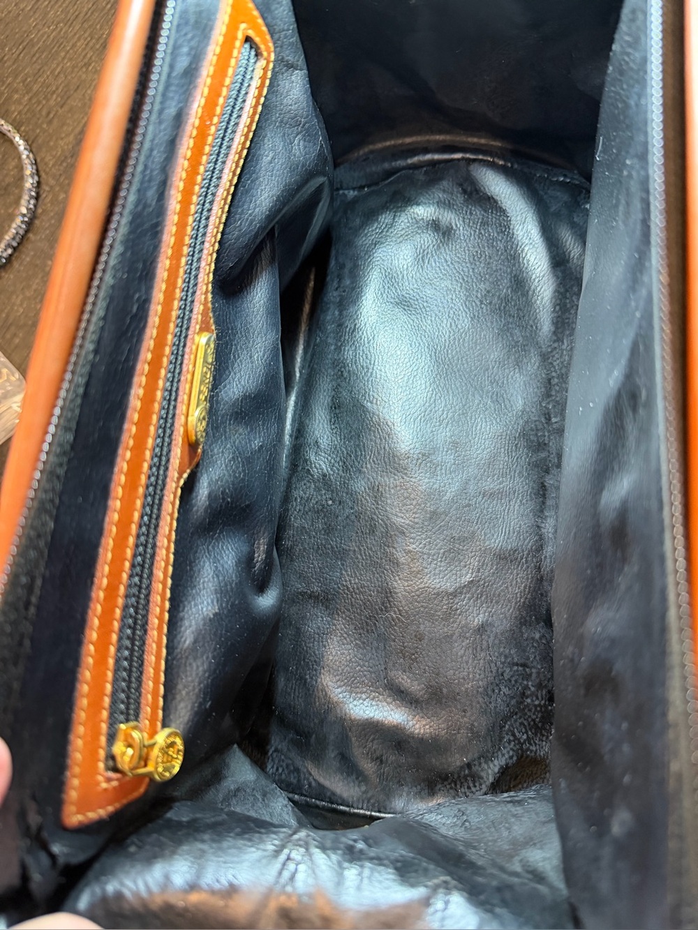 Fendi Top Handle Brown and Tan Striped Canvas Satchel with Leather Trim - Picture 5 of 12